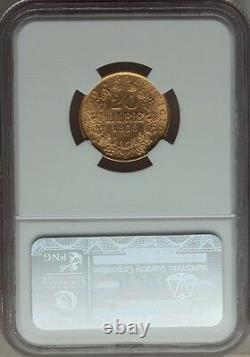 Italy Papal States 1868 20 Lire Gold Coin Almost Uncirculated Certified Ngc Au58