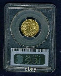 Italy Papal States 1868 20 Lire Gold Coin Almost Uncirculated Certifiedpcgs Au58