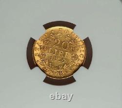 Italy Papal States 1869 20 Lire Gold Coin Almost Uncirculated Certified Ngc Au58