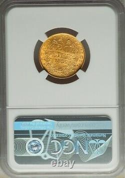 Italy Papal States 1869 20 Lire Gold Coin Choice Uncirculated Certified Ngc Ms63