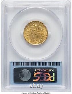 Italy Papal States 1870-r 20 Lire Gold Coin Choice Uncirculated Pcgs Cert Ms64+