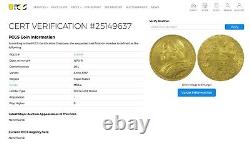 Italy Papal States 1870-r 20 Lire Gold Coin Choice Uncirculated Pcgs Cert Ms64+