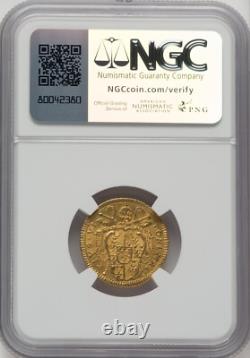 Italy Papal States, Gold Pius VI Zecchino Anno I (1775) Ngc Au D, Rare11
