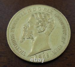 Italy Sardinia 1859 B Eagle Head Gold 20 Lire AU Vittorio Emanuele II
