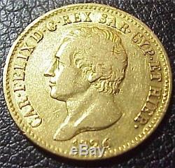 Italy / Sardinia 20 Lire 1826, VF