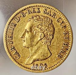 Italy Sardinia Gold 20 Lire 1828 L Vf+