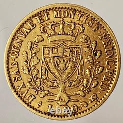 Italy Sardinia Gold 20 Lire 1828 L Vf+