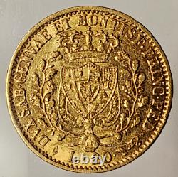 Italy Sardinia Gold 20 Lire 1828 L Xf