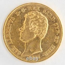 Italy States Sardinia 1831 20 Lire Ruler Carlo Alberto. 900 Fine Gold KM# 131.2