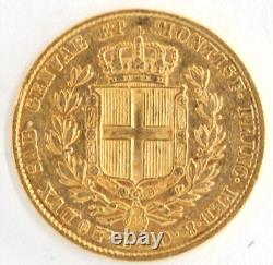 Italy States Sardinia 1834 20 Lire Ruler Carlo Alberto. 900 Fine Gold KM# 131.1