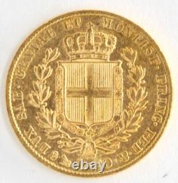 Italy States Sardinia 1836 20 Lire Ruler Carlo Alberto. 900 Fine Gold KM# 131.2