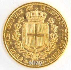 Italy States Sardinia 1849 20 Lire Ruler Carlo Alberto. 900 Fine Gold KM# 131.2
