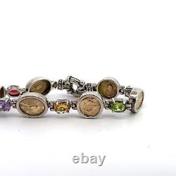 Italy Tagliamonte Vicenza 14k Gold Coin Sterling Silver Link Bracelet 8 30grams