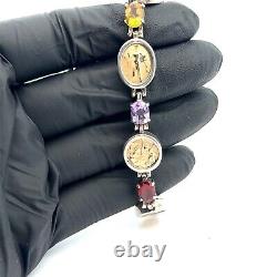 Italy Tagliamonte Vicenza 14k Gold Coin Sterling Silver Link Bracelet 8 30grams