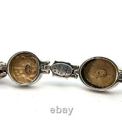 Italy Tagliamonte Vicenza 14k Gold Coin Sterling Silver Link Bracelet 8 30grams