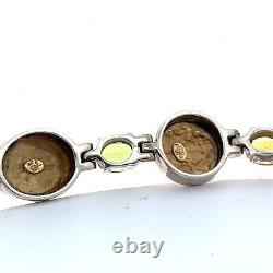 Italy Tagliamonte Vicenza 14k Gold Coin Sterling Silver Link Bracelet 8 30grams