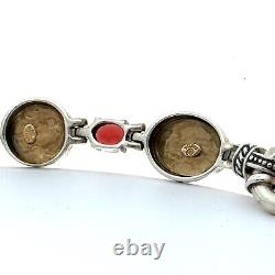 Italy Tagliamonte Vicenza 14k Gold Coin Sterling Silver Link Bracelet 8 30grams