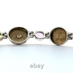 Italy Tagliamonte Vicenza 14k Gold Coin Sterling Silver Link Bracelet 8 30grams