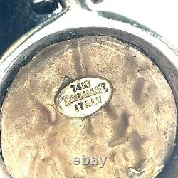 Italy Tagliamonte Vicenza 14k Gold Coin Sterling Silver Link Bracelet 8 30grams