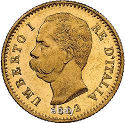 Italy Umberto I Gold 20 Lire 1882-R NGC MS-63 Proof-like! Rome mint Super nice