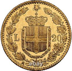 Italy Umberto I Gold 20 Lire 1882-R NGC MS-63 Proof-like! Rome mint Super nice