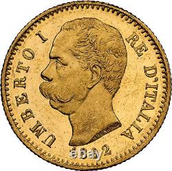 Italy Umberto I Gold 20 Lire 1882-R NGC MS-63 Proof-like! Rome mint Super nice
