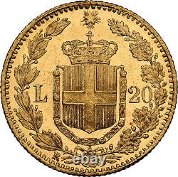 Italy Umberto I Gold 20 Lire 1882-R NGC MS-63 Proof-like! Rome mint Super nice