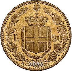 Italy Umberto I Gold 20 Lire 1890-R NGC MS-64! Rome mint! Lustrous! Super nice