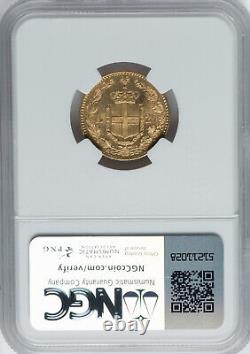 Italy Umberto I Gold 20 Lire 1890-R NGC MS-64! Rome mint! Lustrous! Super nice