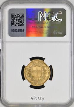 Italy Umberto I Gold 20 Lire 1890-R NGC MS-64! Rome mint! Lustrous! Super nice
