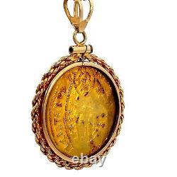 Italy, Venice 14th Century Jesus Ducat Gold Coin & Capsulated 14K Gold Pendant