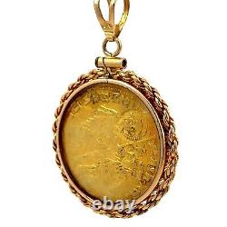 Italy, Venice 14th Century Jesus Ducat Gold Coin & Capsulated 14K Gold Pendant