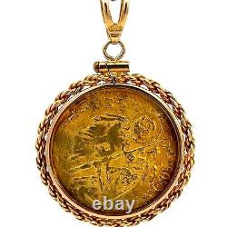 Italy, Venice 14th Century Jesus Ducat Gold Coin & Capsulated 14K Gold Pendant