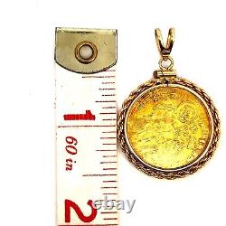 Italy, Venice 14th Century Jesus Ducat Gold Coin & Capsulated 14K Gold Pendant