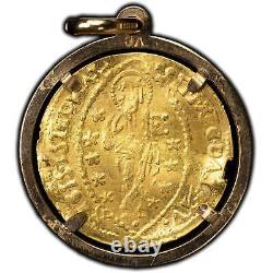 Italy Venice 1523-39 Andrea Gritti Ducat Gold Coin In Bezel