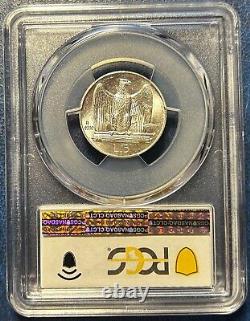 Italy, Victor Emmanuel III, 5 Lire 1930-R, Silver, PCGS MS64, KM-67, Eagle