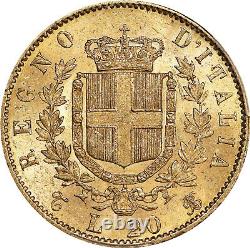 Italy Vittorio Emanuele II Gold 20 Lire 1863 T-BN, PCGS MS-63, Turin mint