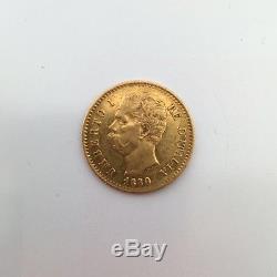 Italy gold 20 Lire 1880R Umberto I KM# 21