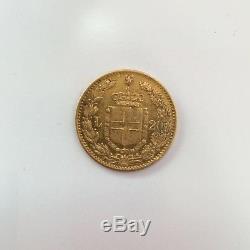 Italy gold 20 Lire 1880R Umberto I KM# 21