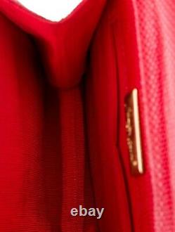 Judith Leiber Karung snakeSkin Shoulder Crossbody Bag Mini Red Coin Gold Vintage