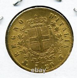 Kingdom Of Italy 1873 M Bn Gold 20 Lire Km-10.3 Ch Bu