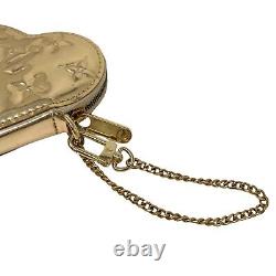 LOUIS VUITTON Vintage LV Monogram Miroir Coin Case Purse Gold Leather Rank AB