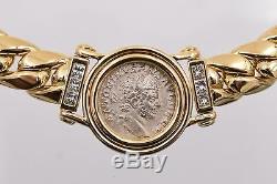 Lady's Coin and Diamond 18k Yellow GoldChoker