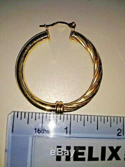 Large Vintage 18K Yellow Gold Roberto Coin Designer Hoop Earrings. 7.5 grams