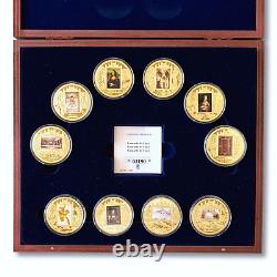 Leonardo Da Vinci' 24 Karat Gold Strikes/Coins 10 Coin Set with Collectors Box