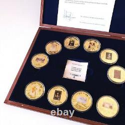 Leonardo Da Vinci' 24 Karat Gold Strikes/Coins 10 Coin Set with Collectors Box