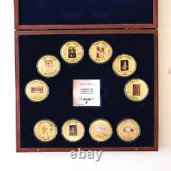 Leonardo Da Vinci' 24 Karat Gold Strikes/Coins 10 Coin Set with Collectors Box