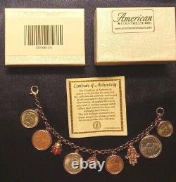 Lucky Charms Bracelet Hamsa Hand, Lady Bug, Evil Eye Six Lucky Coins Treasures