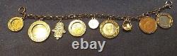 Lucky Charms Bracelet Hamsa Hand, Lady Bug, Evil Eye Six Lucky Coins Treasures