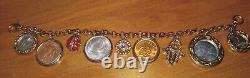 Lucky Charms Bracelet Hamsa Hand, Lady Bug, Evil Eye Six Lucky Coins Treasures